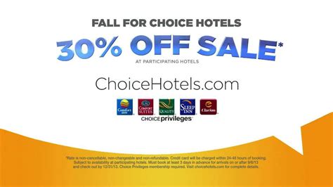Choice Hotels TV Spot, '30 Off Sale'