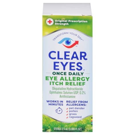 Clear Eyes Once Daily Eye Allergy Itch Relief Original Prescription Strength