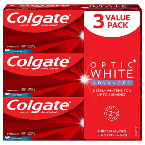 Colgate Optic White Platinum Toothpaste Whiten & Protect logo