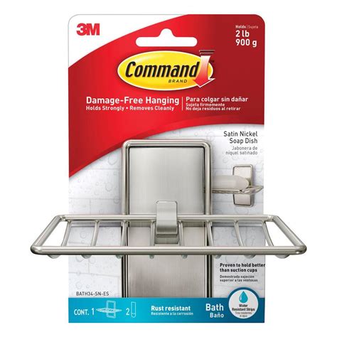 Command Damage-Free Hanging Bath Satin Nickel Soap Dish logo
