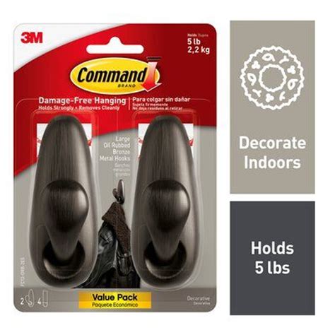 Command Forever Classic Oil Rubbed Bronze Metal Hook commercials