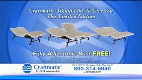 Craftmatic TV Spot, 'Fully Adjustable Base Free'