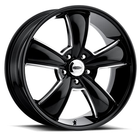 Cragar Wheels 615BMBC Series Modern Muscle Gloss Black With Machined Lip Wheels