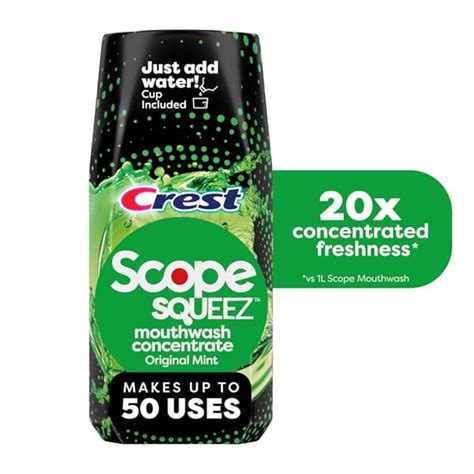 Crest Original Mint Scope Squeez Concentrated Mouthwash logo