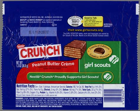 Crunch Girl Scout Candy Bars Peanut Butter Creme