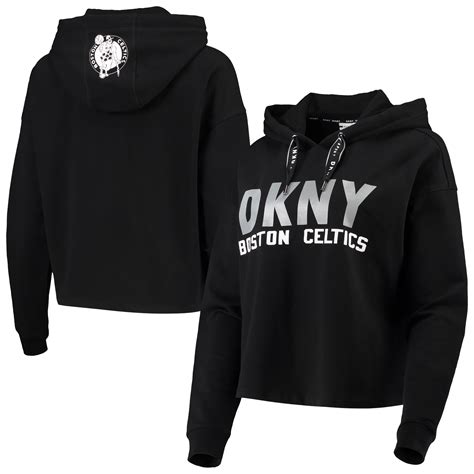 DKNY (Fashion) Sport Boston Celtics Women's Emma Cropped Pullover Hoodie