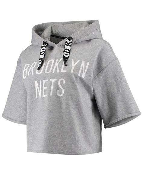 DKNY (Fashion) Sport Brooklyn Nets Emma Cropped Pullover Hoodie logo