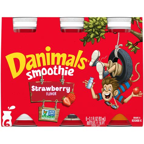 Danimals Squeezables Strawberry Milkshake logo