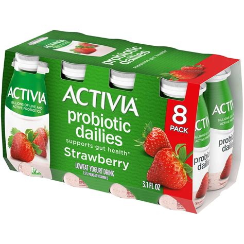 Dannon Activia Dailies Strawberry Probiotic Drink logo