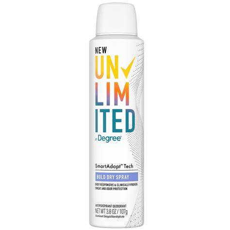 Degree Deodorants Unlimited Clean Antiperspirant Deodorant Dry Spray