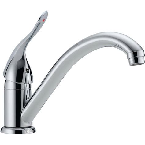 Delta Faucet Single Handle Exposed Hose Kitchen Faucet logo