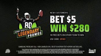 DraftKings Sportsbook TV Spot, 'Jerry Rice's Legendary Promos: Bet $5, Win $280' featuring Jerry Rice