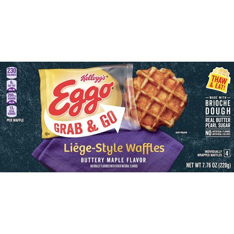 EGGO Waffles Buttery Maple Grab & Go Liège-Style Waffles