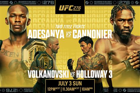 ESPN+ UFC 276 Adesanya vs. Cannonier, Volkanovski vs. Holloway 3 logo