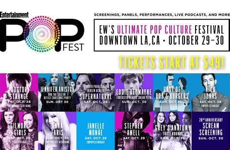 Entertainment Weekly 2016 PopFest Tickets commercials
