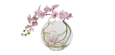 Ethan Allen Plum Orchid in Glass Vase