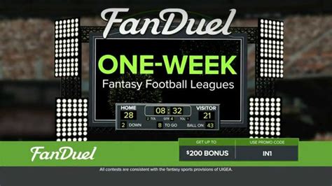 FanDuel One-Week Fantasy Football Leagues