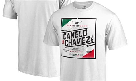 Fanatics, Inc. Men's White Golden Boy Promotions Canelo vs. Chavez Cinco de Mayo T-Shirt logo