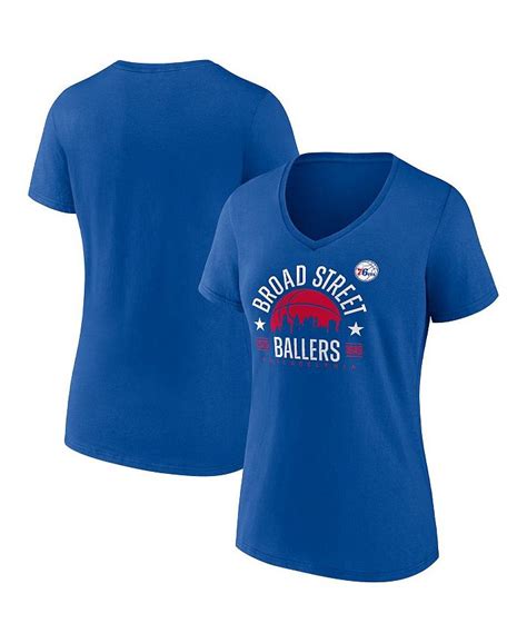 Fanatics.com 76ers Women's Hometown Collection Ring the Bell Tri-Blend V-Neck T-Shirt