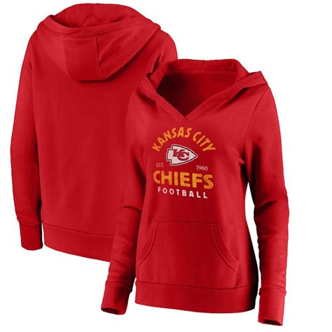 Fanatics.com Kansas City Chiefs Women's Victory Script V-Neck Pullover Hoodie logo