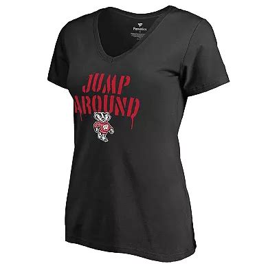 Fanatics.com Wisconsin Badgers Women's Hometown Collection Jump Around V-Neck T-Shirt logo