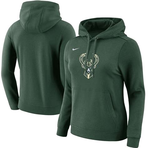 Fanatics.com Women's Milwaukee Bucks Hunter Green Primary Logo Pullover Hoodie