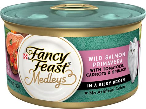 Fancy Feast Medleys Wild Salmon Primavera Paté With Tomatoes, Carrots & Spinach