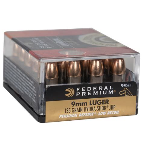 Federal Premium Ammunition Personal Defense Hydra Shok Low Recoil 9mm Luger