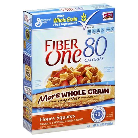 Fiber One 80 Calories Cereal Honey Squares logo