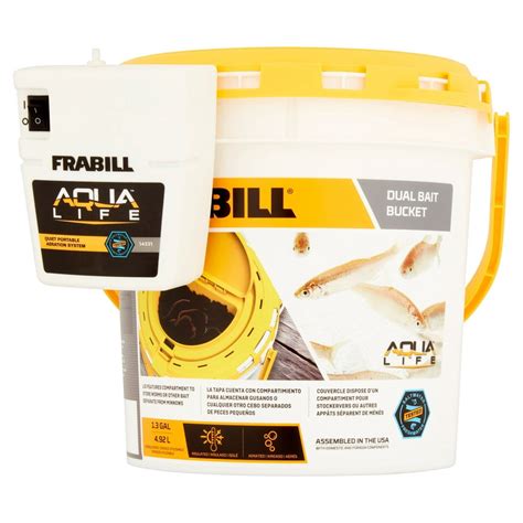 Frabill Dual Fish Bait Bucket with Clip-On Aerator