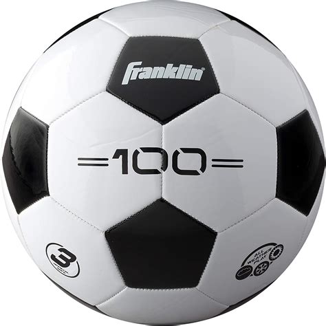 Franklin Sports Competition 100 Soccer Ball, Black and White logo