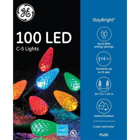 GE Lighting Multi-Color C-5 LED Crystal Lights logo