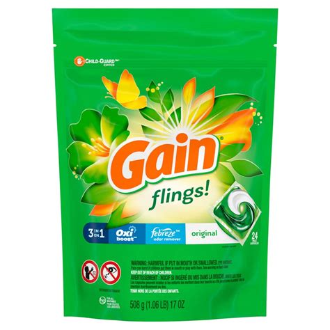 Gain Detergent Ultra Flings! With Oxi Boost & Febreze Original