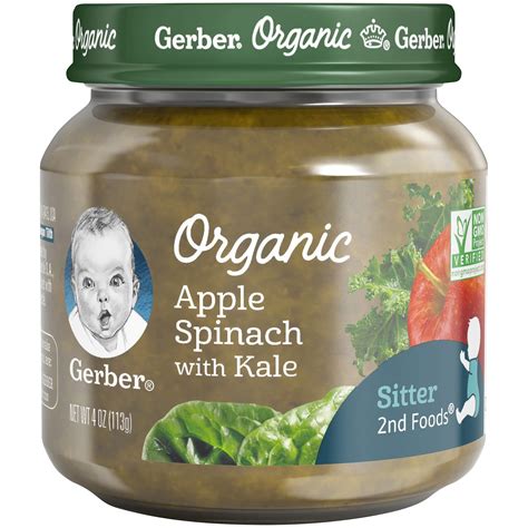 Gerber Natural Glass Jar Apple Spinach Kale commercials
