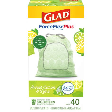 Glad ForceFlexPlus with Febreze Sweet Citron and Lime