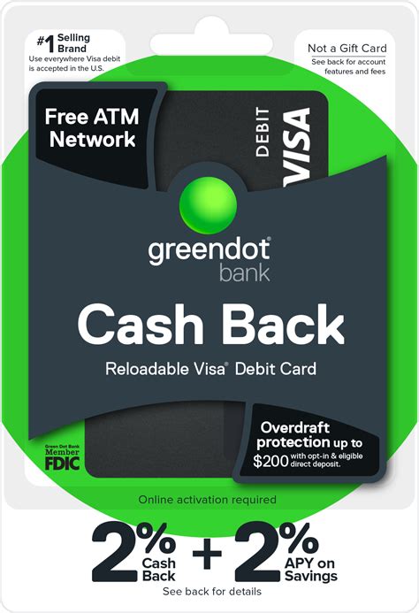 Green Dot Cards 3 Percent Cash Back VISA Debit Card logo