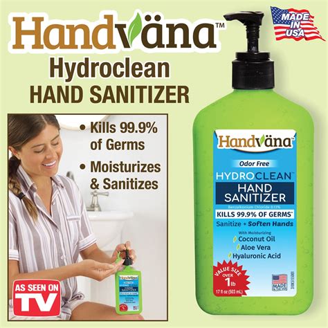 Handvana Hydroclean Hand Sanitizer commercials