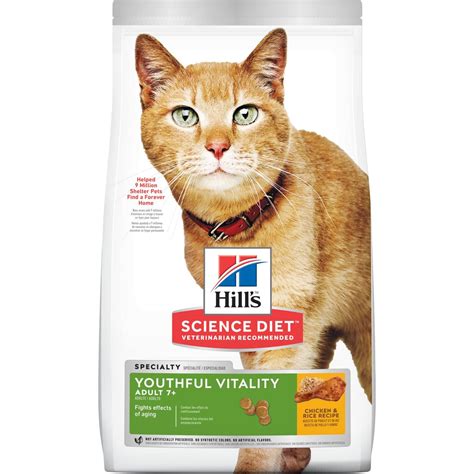 Hill's Pet Nutrition Science Diet Youthful Vitality Adult 7+ Chicken & Rice Cat Food
