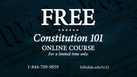Hillsdale College TV Spot, 'Free Online Constitution Course'