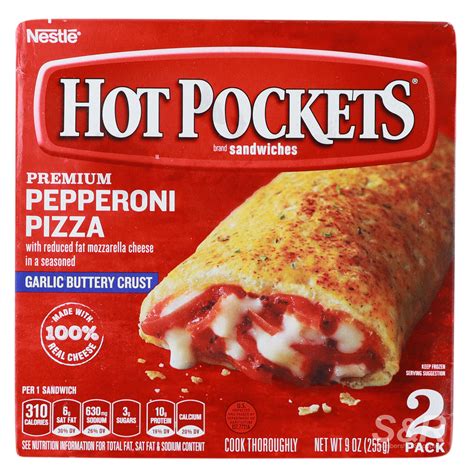 Hot Pockets Premium Pepperoni Pizza Garlic Buttery Crust
