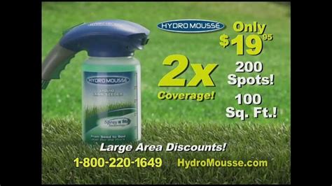 Hydro Mousse Liquid Lawn Seeder TV commercial - Twice the Coverage