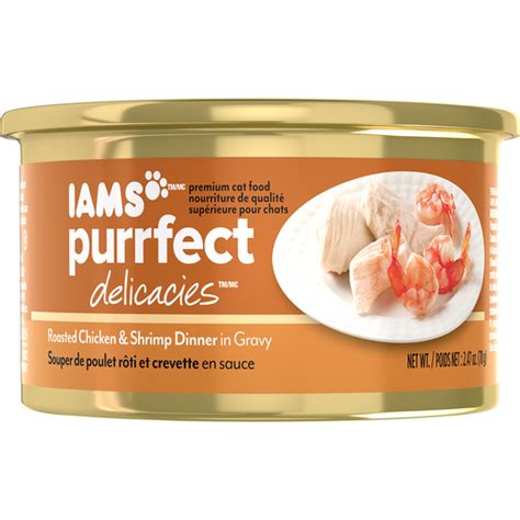 Iams Purrfect Delicacies Roasted Chicken & Shrimp Dinner in Gravy logo