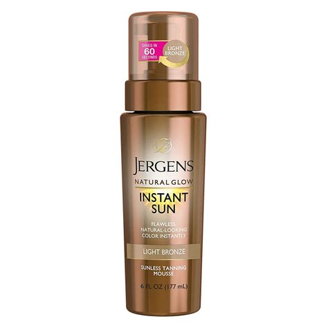 Jergens Natural Glow Instant Sun Light Bronze Sunless Tanning Moisturizer + Bronzer logo