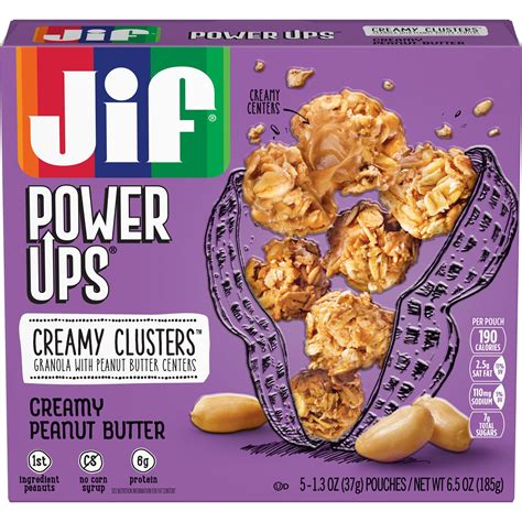 Jif Power Ups Creamy Peanut Butter Creamy Clusters logo