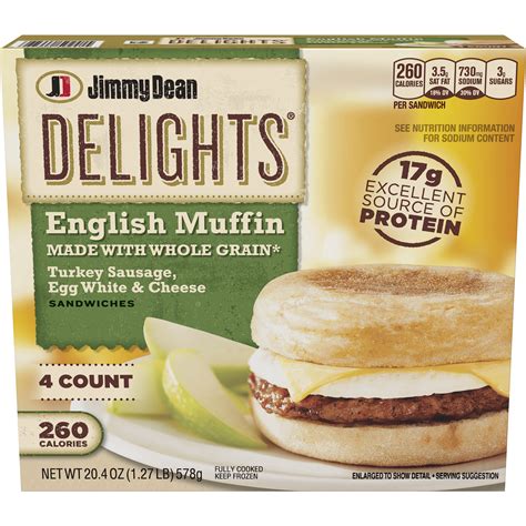 Jimmy Dean Delights Turkey Sausage, Egg White & Cheese English Muffin commercials