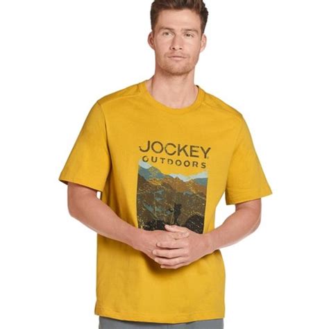 Jockey Outdoors Graphic Crew Neck T-Shirt Yellow Jockey logo
