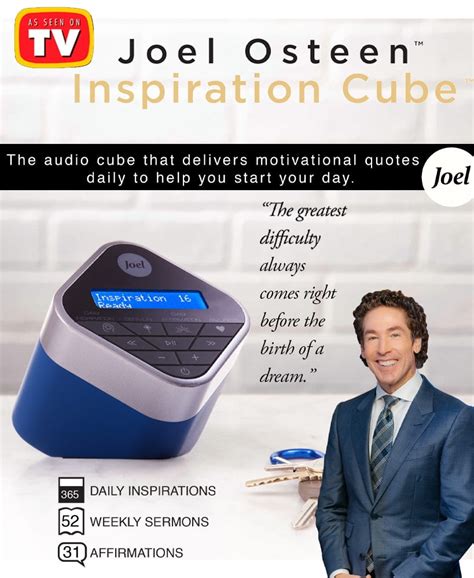 Joel Osteen's Be Inspired Inspiration Cube commercials