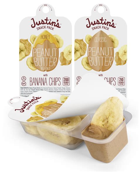 Justin's Classic Peanut Butter with Banana Chips Snack Pack logo