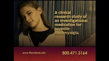 Juvenile Fibromyalgia Fibro Study TV commercial