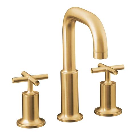 Kohler Co. Purist 8-in. Widespread Bathroom Faucet in Vibrant Modern Brushed Gold commercials